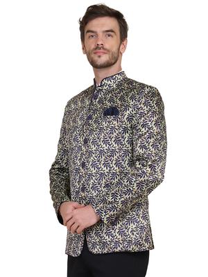 multi colored printed bandhgala formal blazer - 17960225 - Standard Image - 2
