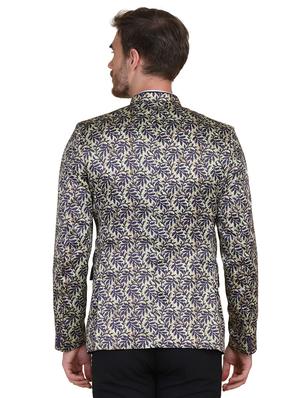 multi colored printed bandhgala formal blazer - 17960225 - Standard Image - 3