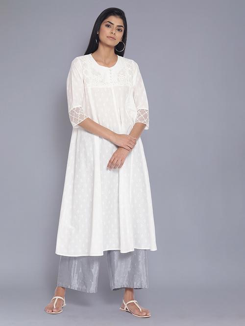 solid flared kurta - 17960366 - Standard Image - 1