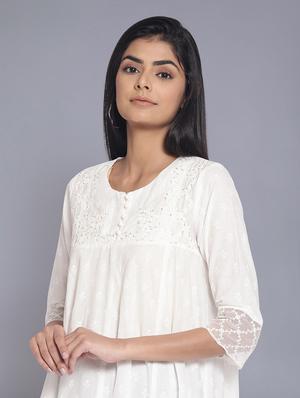 solid flared kurta - 17960366 - Standard Image - 5