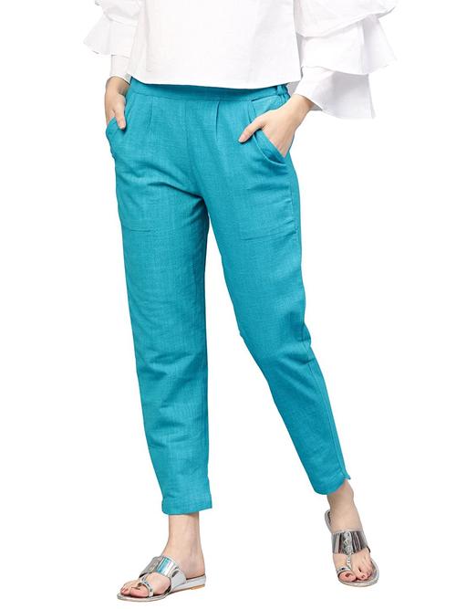 mid rise pleated trouser women - 17960732 - Standard Image - 1