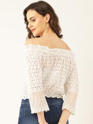off shoulder blouson top - 17961029 - Standard Image - 3