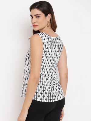 round neck printed top - 17961050 - Standard Image - 3