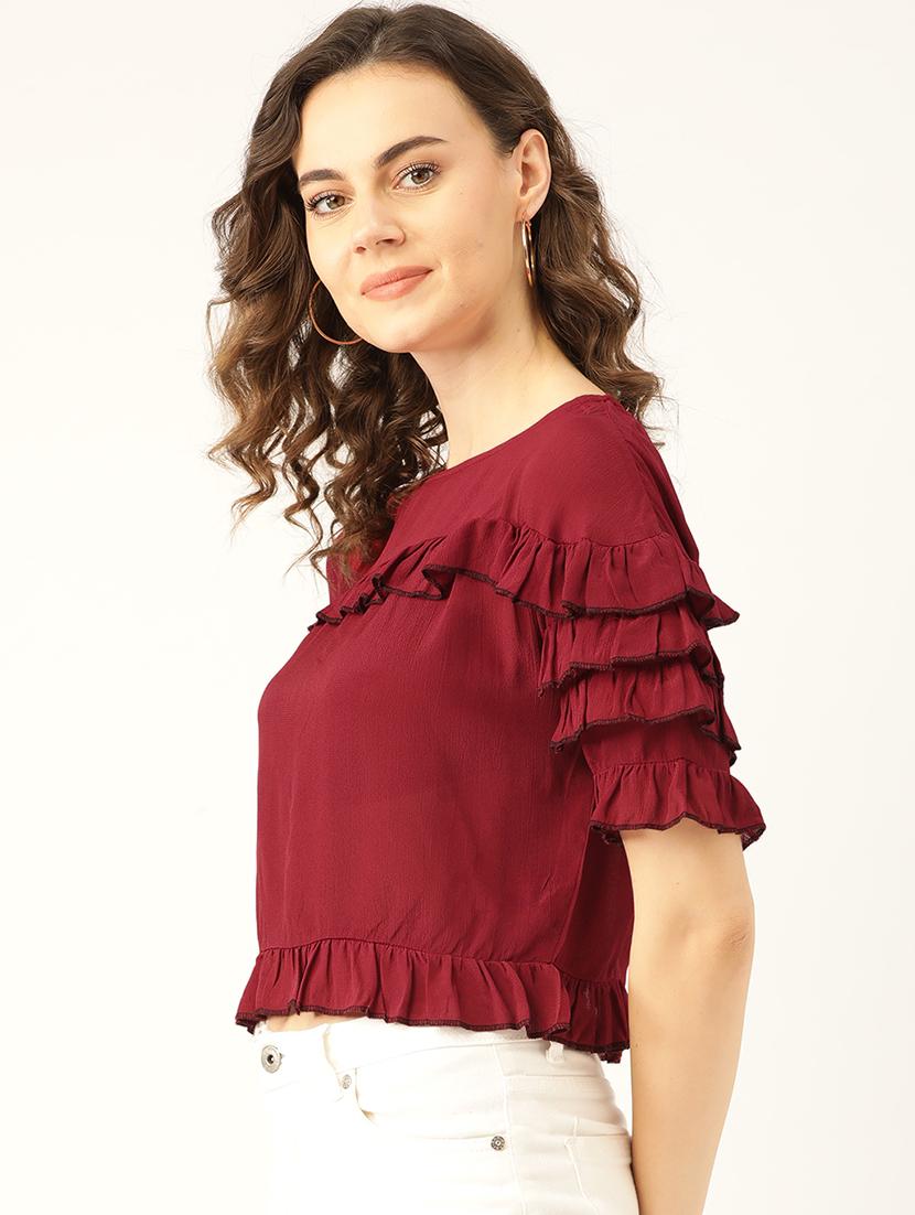 frill detail solid top - 17961051 - Zoom Image - 2
