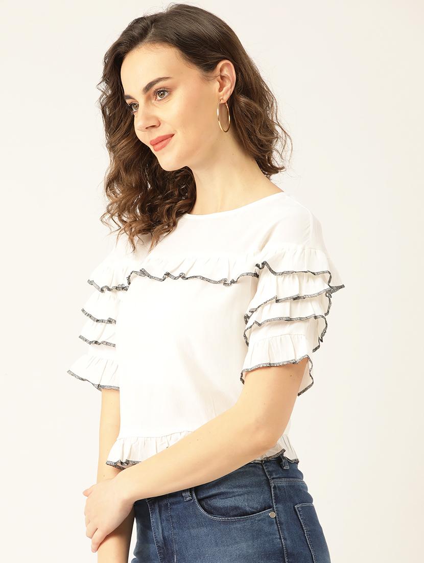 frill detail solid top - 17961052 - Zoom Image - 2