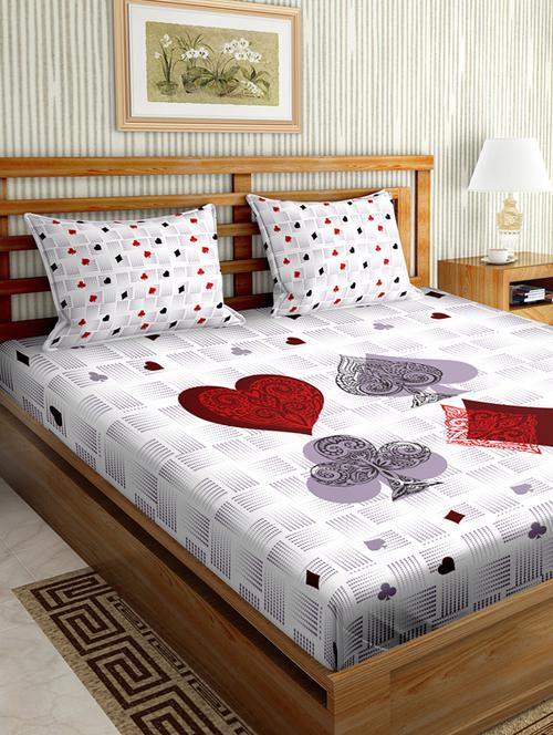 grey cotton bedsheet - 17961237 - Standard Image - 1
