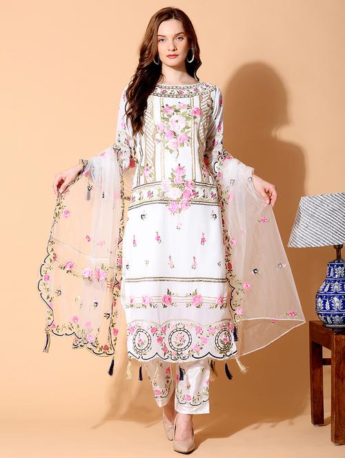 embroidered unstitched suit set - 17961262 - Standard Image - 1