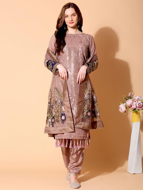 embroidered unstitched suit set - 17961263 - Standard Image - 1