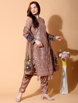 embroidered unstitched suit set - 17961263 - Standard Image - 2