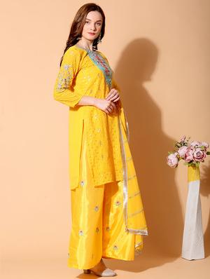 embroidered unstitched suit set - 17961266 - Standard Image - 2