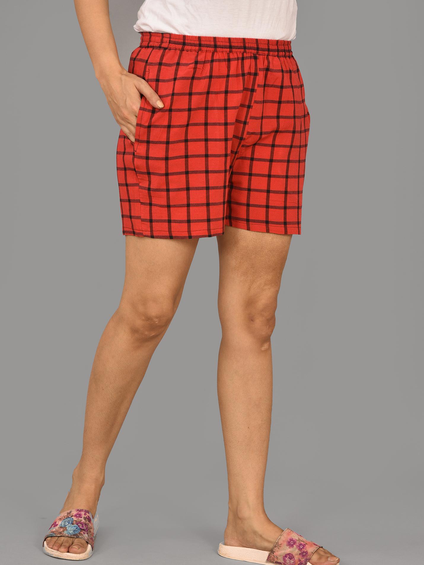 aurish cotton red shorts - 17961490 - Zoom Image - 3