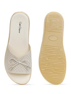 beige faux leather slip on sandals - 17961775 - Standard Image - 6