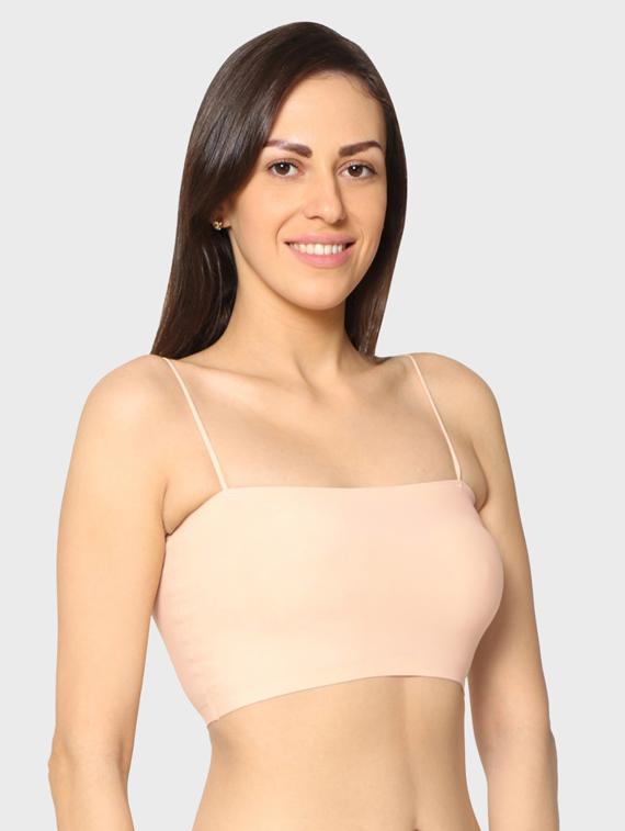 beige solid bralette bra - 17963120 - Zoom Image - 1