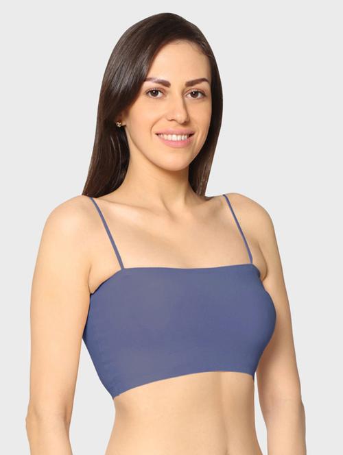 blue solid bralette bra - 17963121 - Standard Image - 1