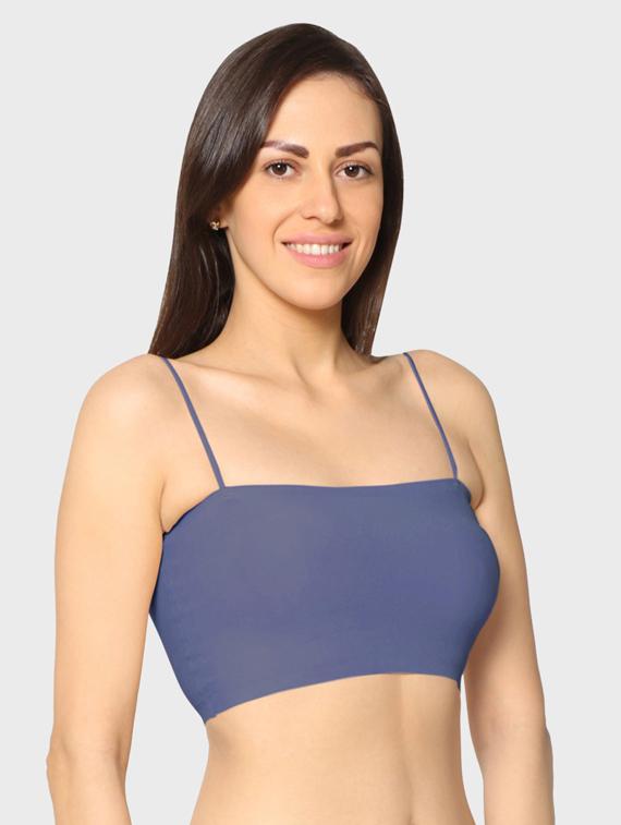 blue solid bralette bra - 17963121 - Zoom Image - 1