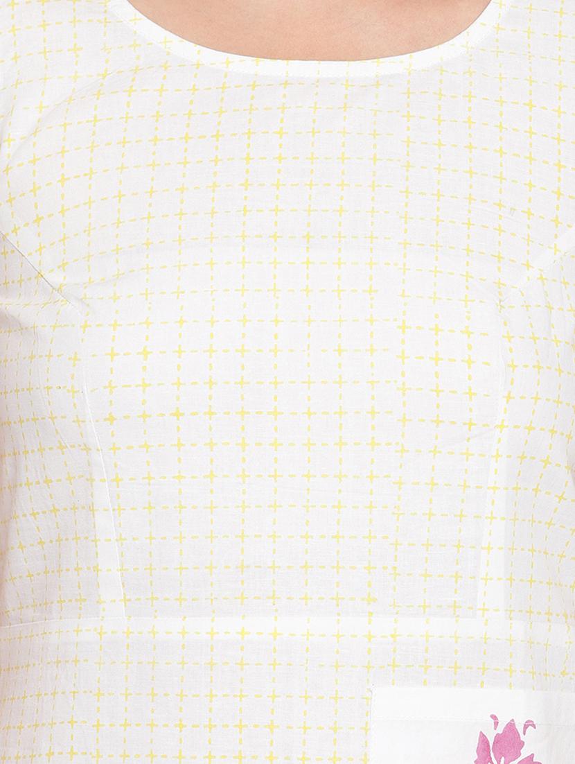 round neck checkered a-line dress - 17963175 - Zoom Image - 5