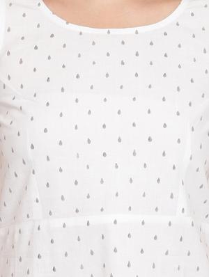 round neck printed a-line dress - 17963176 - Standard Image - 5