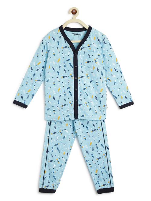 round neck printed pyjama set nightwear - 17963744 - Standard Image - 1