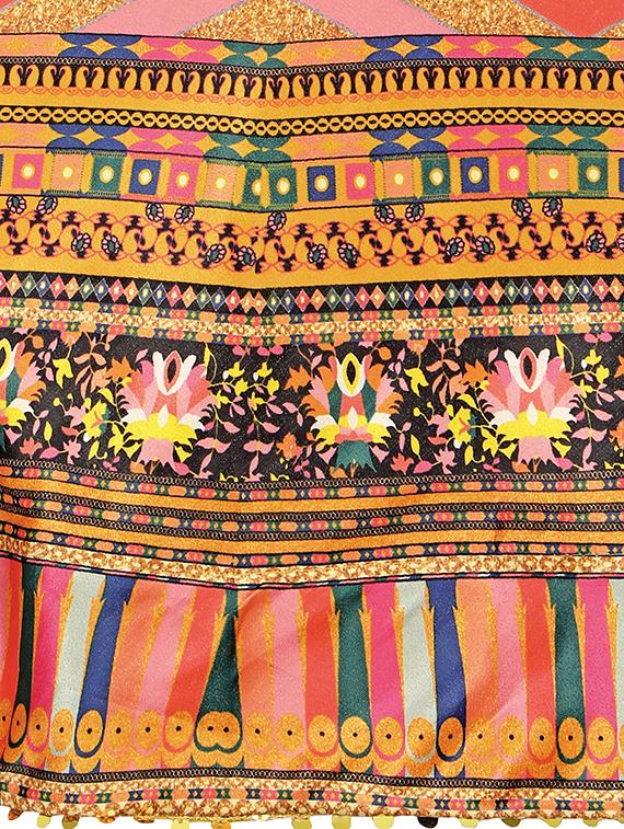 multi colored silk flared lehenga - 17963869 - Zoom Image - 6