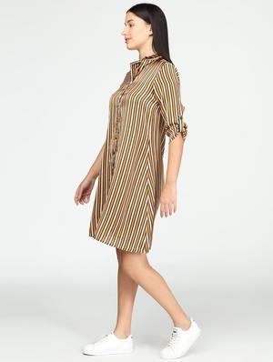 roll up sleeved striped shirt dress - 17964884 - Standard Image - 2