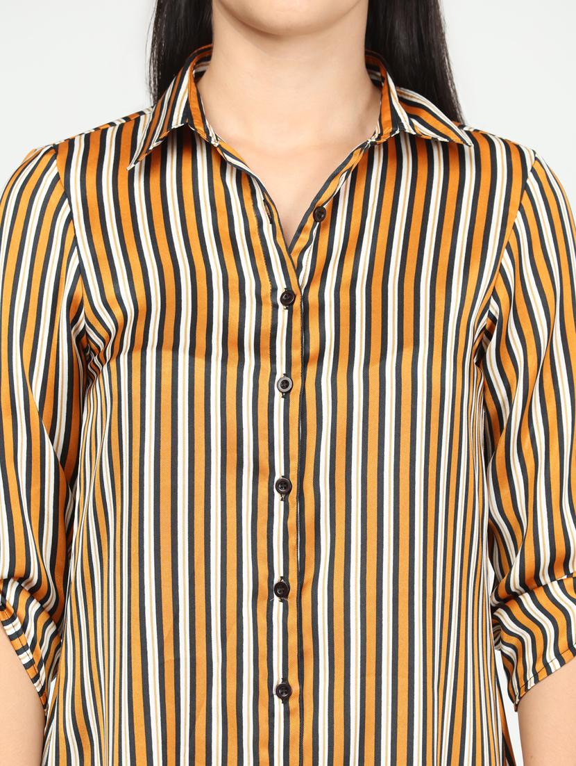 roll up sleeved striped shirt dress - 17964884 - Zoom Image - 4