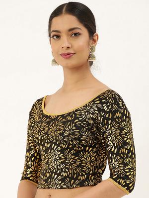 black cotton solid blouse - 17964928 - Standard Image - 2
