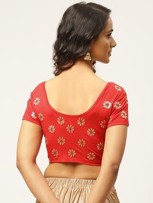 red cotton solid blouse - 17964947 - Standard Image - 2