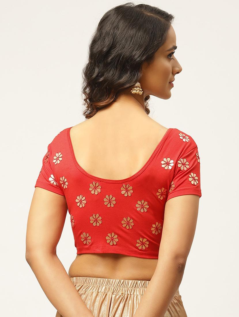 red cotton solid blouse - 17964947 - Zoom Image - 2