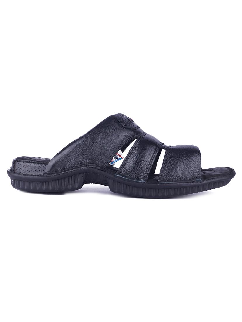 black leather slip on flip flops - 17965197 - Zoom Image - 2