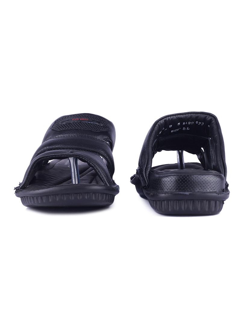 black leather slip on flip flops - 17965197 - Zoom Image - 4