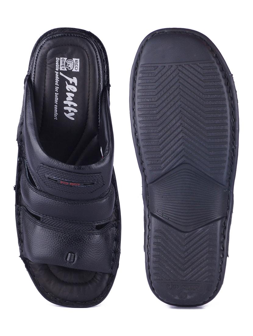black leather slip on flip flops - 17965197 - Zoom Image - 5