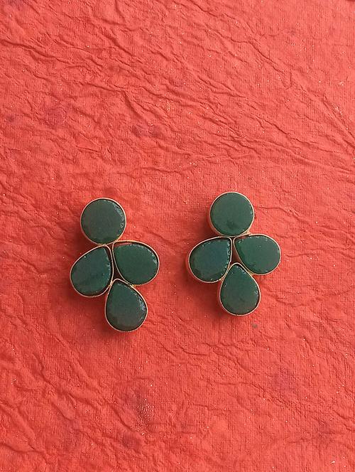 green brass studs earring - 17965234 - Standard Image - 1