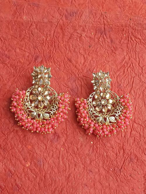 orange metal chandballi earring - 17965247 - Standard Image - 1