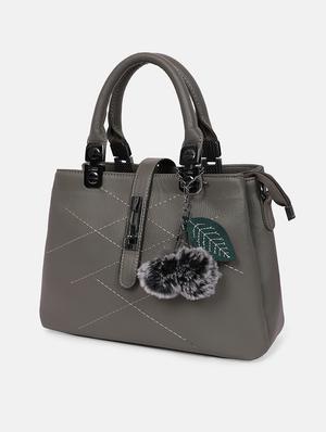 grey leatherette (pu) regular handbag - 17965285 - Standard Image - 4