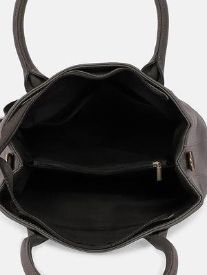 grey leatherette (pu) regular handbag - 17965287 - Standard Image - 3