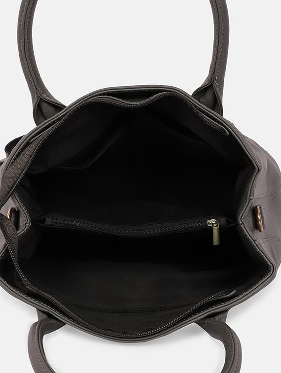 grey leatherette (pu) regular handbag - 17965287 - Zoom Image - 3