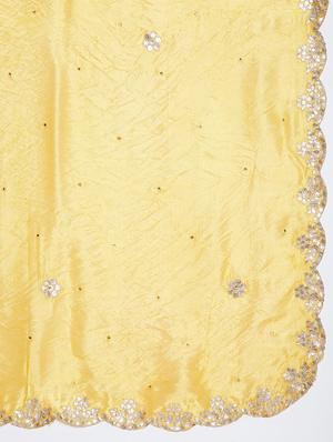 yellow silk blend embroidered dupatta - 17965591 - Standard Image - 4