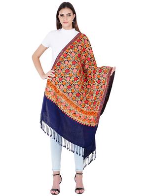 navy blue embroidered stole - 17967787 - Standard Image - 2