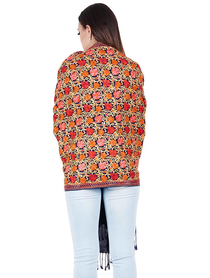 navy blue embroidered stole - 17967787 - Zoom Image - 3
