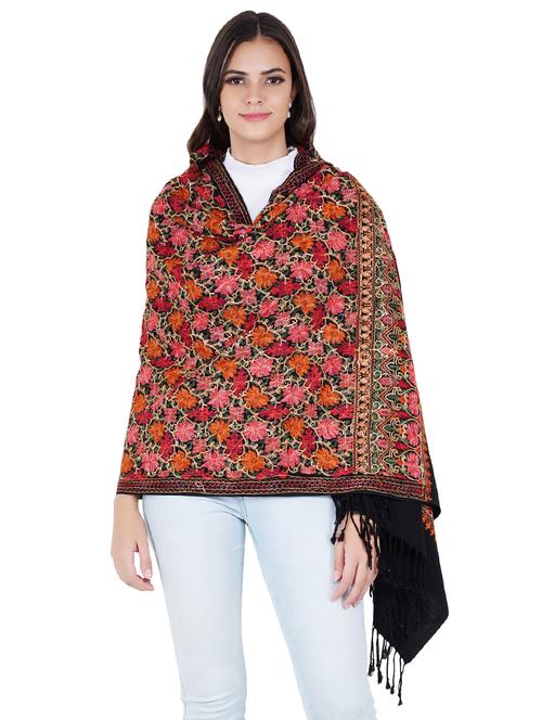 black floral printed stole - 17967796 - Standard Image - 1