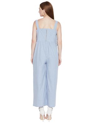 blue solid jumpsuit - 17968219 - Standard Image - 3