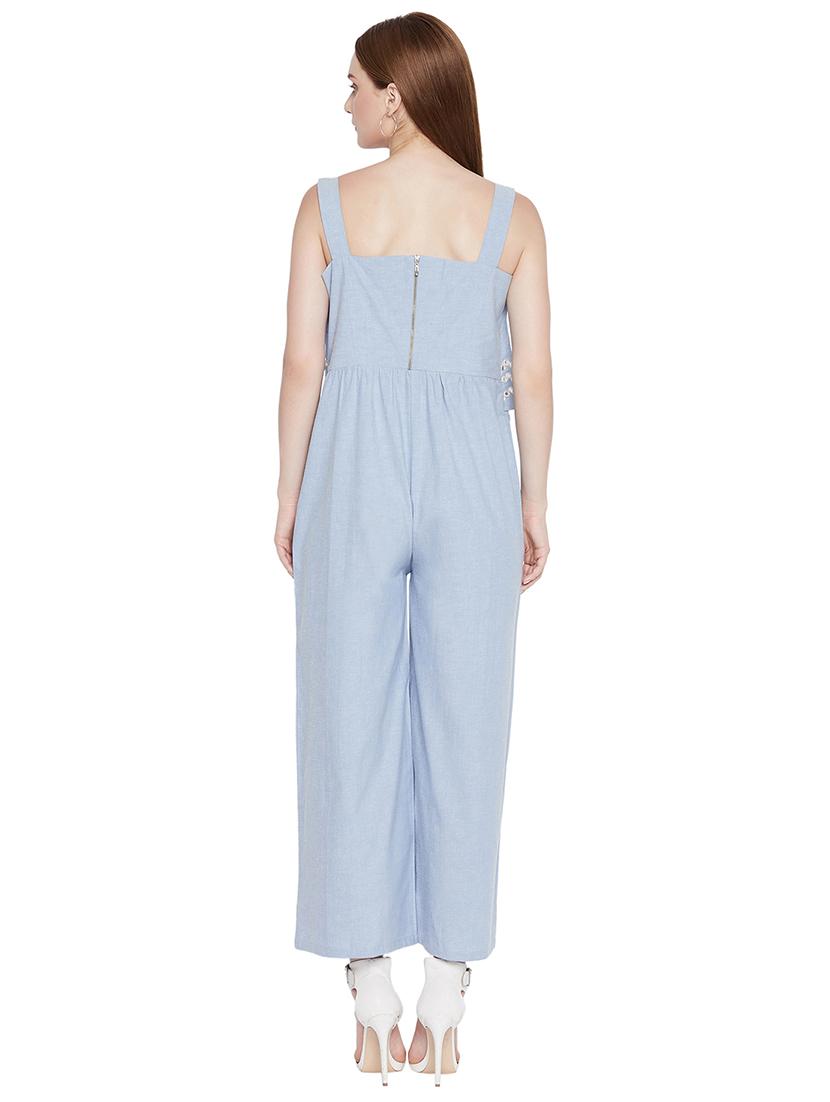 blue solid jumpsuit - 17968219 - Zoom Image - 3