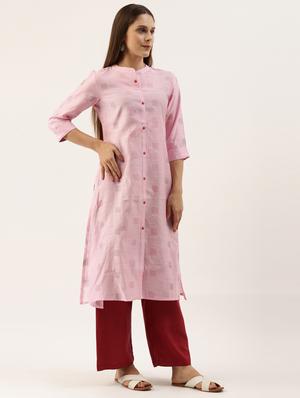 printed a-line kurta - 17968544 - Standard Image - 3
