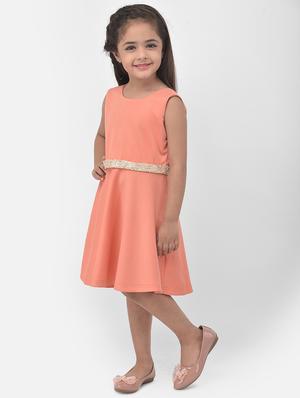 orange solid frock - 17968700 - Standard Image - 2