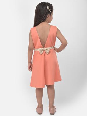 orange solid frock - 17968700 - Standard Image - 3