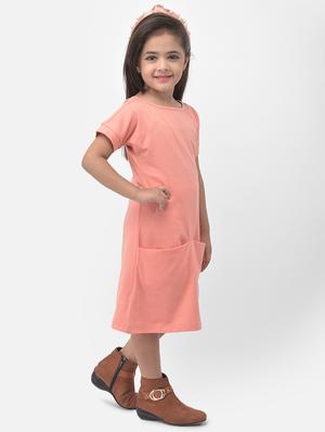 peach solid frock - 17968705 - Standard Image - 2