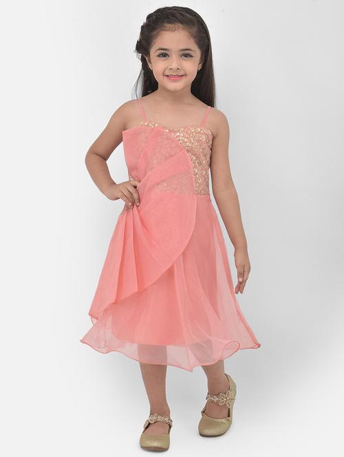 pink net sequined frock - 17968708 - Standard Image - 1