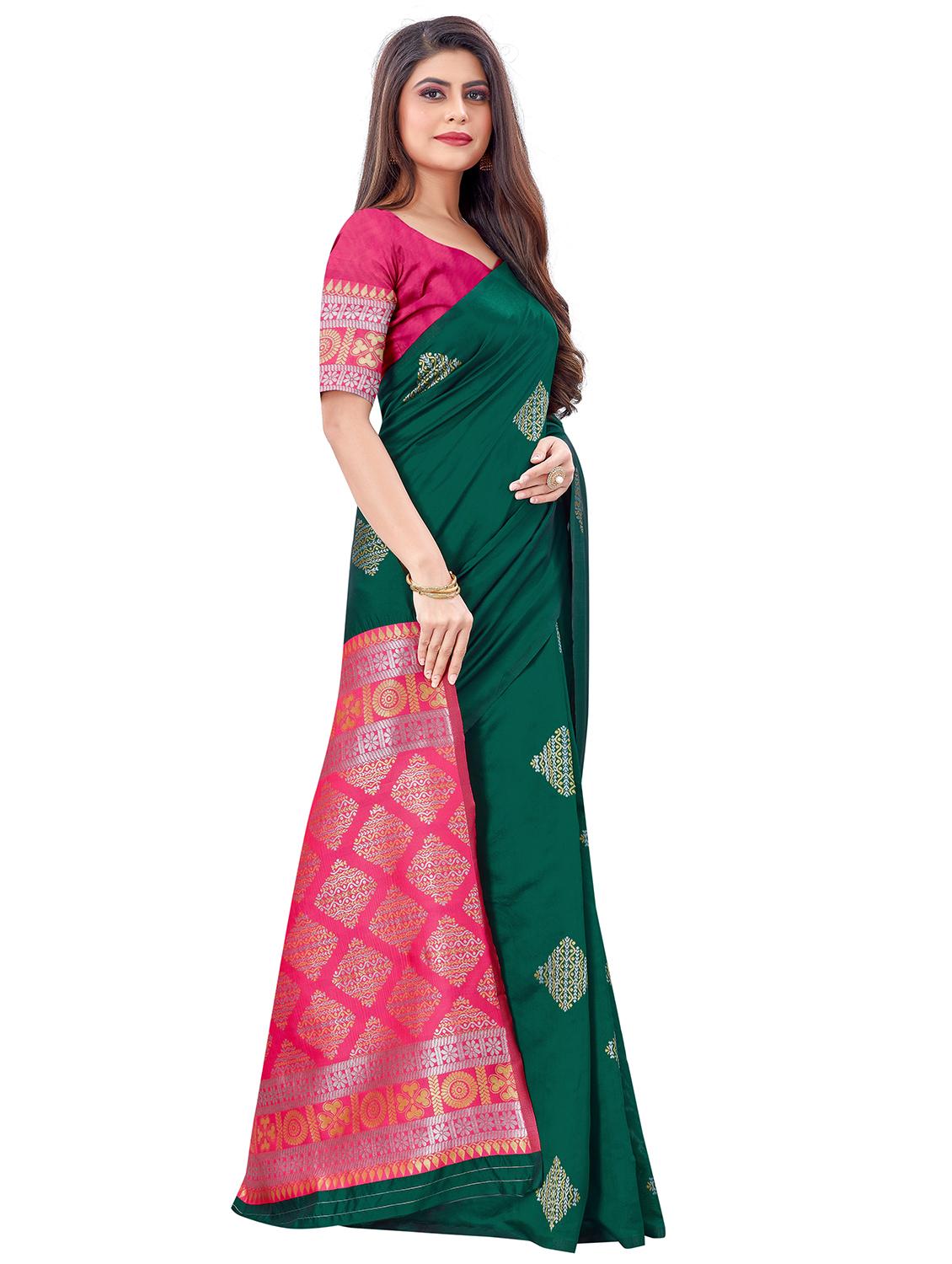 jacquard work banarasi saree with blouse - 17968942 - Zoom Image - 2