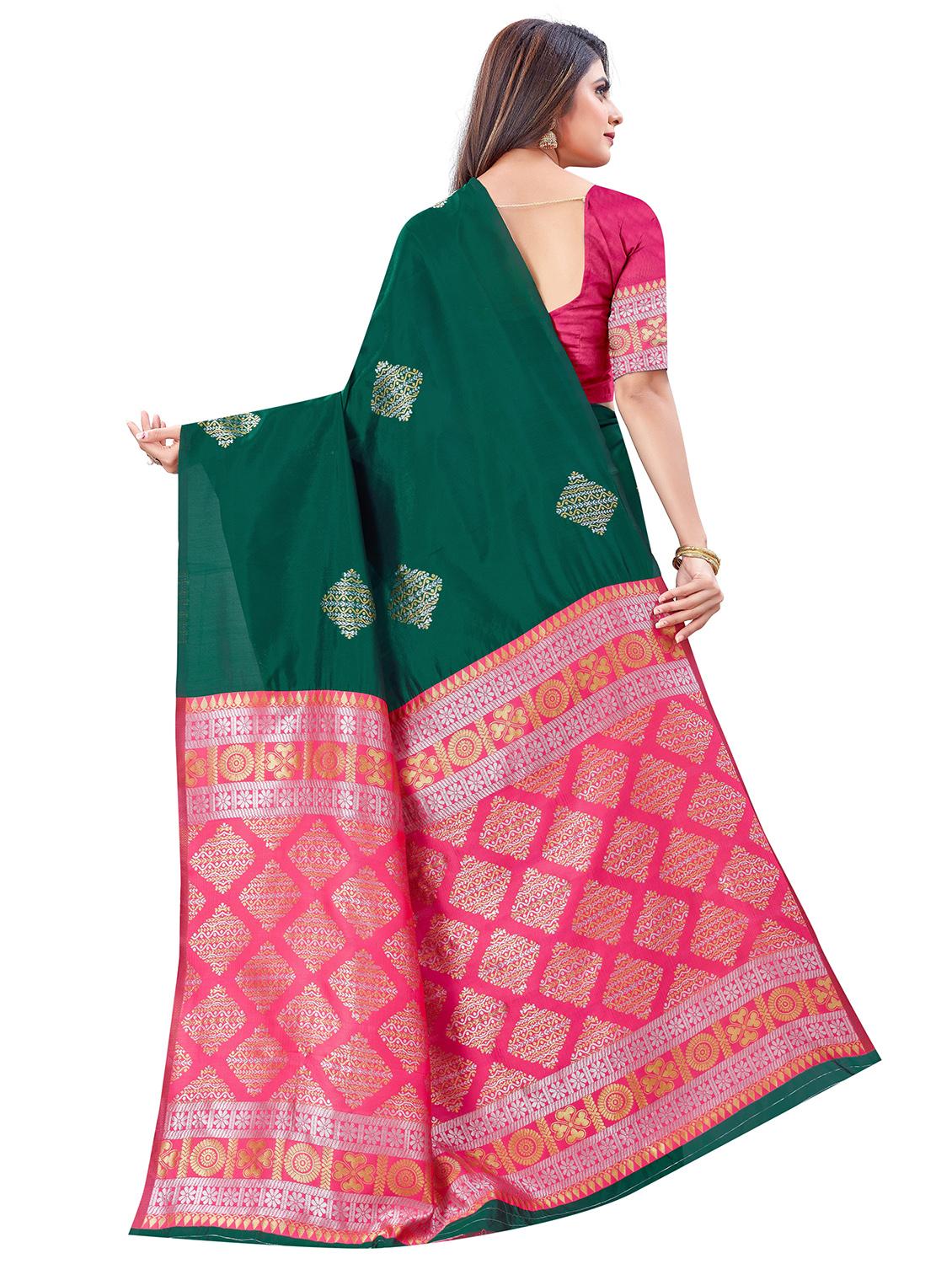 jacquard work banarasi saree with blouse - 17968942 - Zoom Image - 3