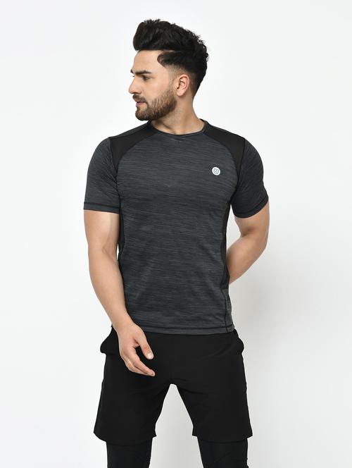 grey self design t-shirt - 17969144 - Standard Image - 1